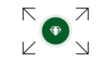 Diamond icon with arrows pointing outward illustration